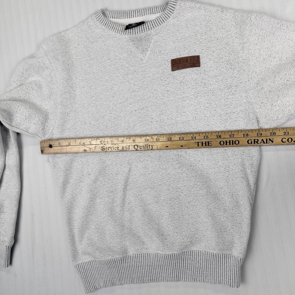 Jackson Hole WY Graphic Crewneck Sweatshirt Gray Marled Knit Retro Souvenir Sz S - Picture 10 of 10